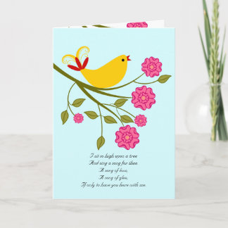Carte Songbird I Love You I Miss You Poetry Card