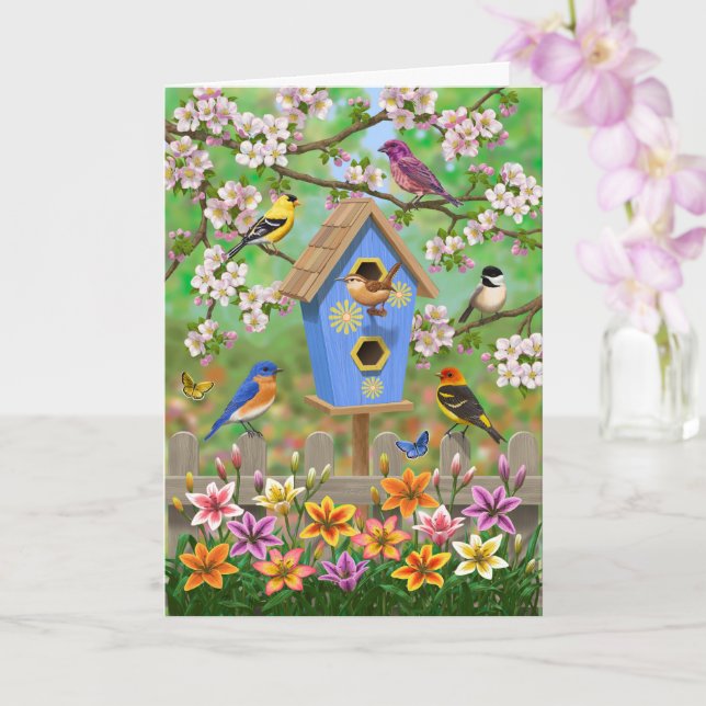 Carte Songbirds Lily Garden Birdhouse (Orchidée)