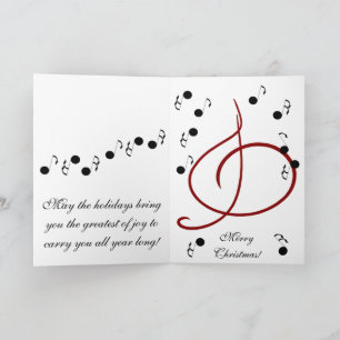 Carte Sonnez les Cloches de Noël Notes Musicales Heureus