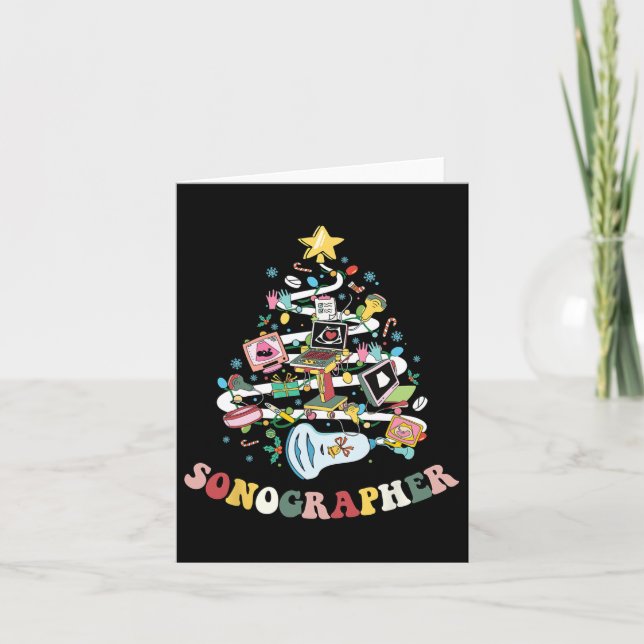 Carte Sonographe de Noël Ultrasound Technologue Xmas (Devant)