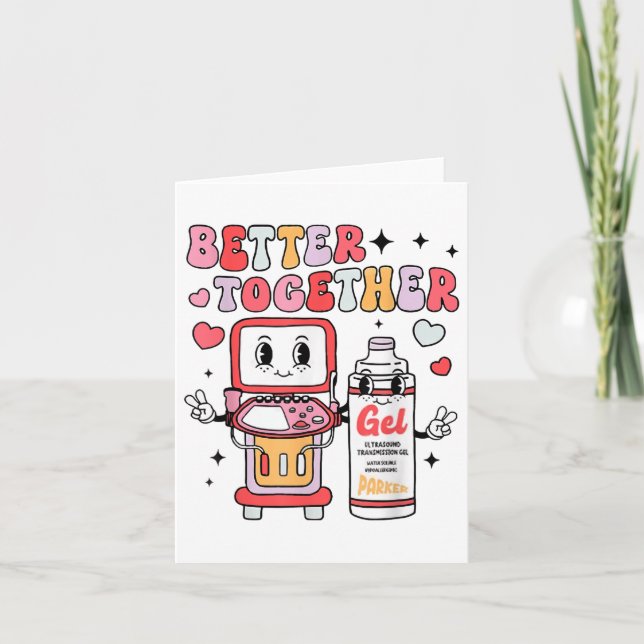 Carte Sonographe Valentines Jour Ultrasons Technologue (Devant)