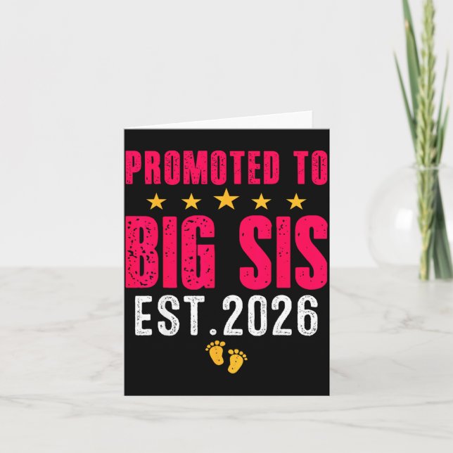 Carte Soon To Be Big Sister 2026 Funny Promoted To Big S (Devant)
