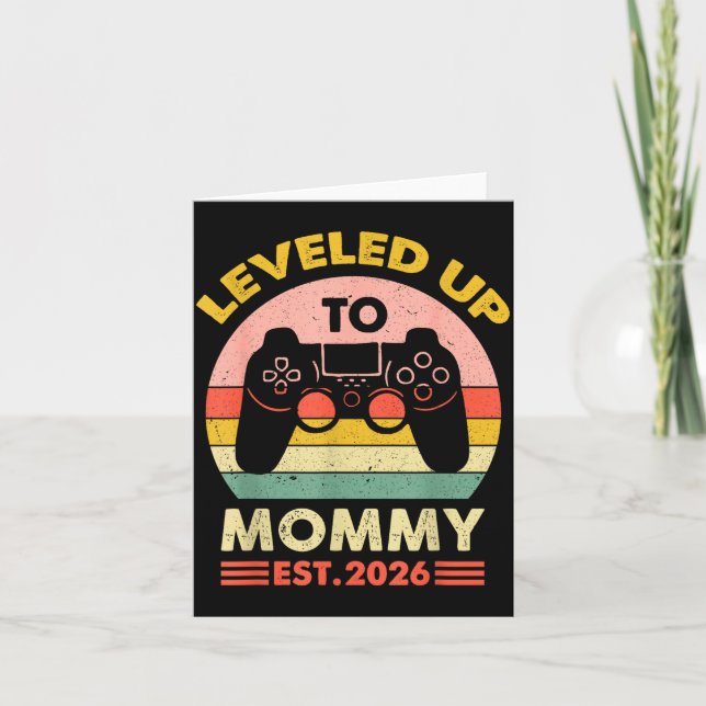 Carte Soon To Be Mom 2026 Funny I Leveled Up To Mommy 20 (Devant)