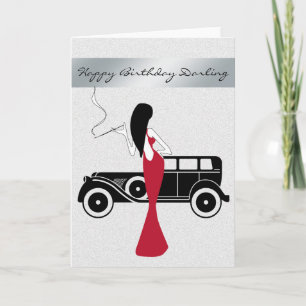Carte Sophistiqué Élégante Femme Chic Joyeux Anniversair