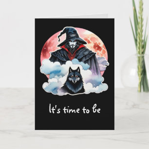 Carte Sorcier avec un Loup - Amusement de fan d'Hallowee