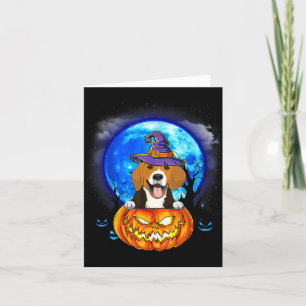 Carte Sorcier de chienne de lune citrouille Halloween ch