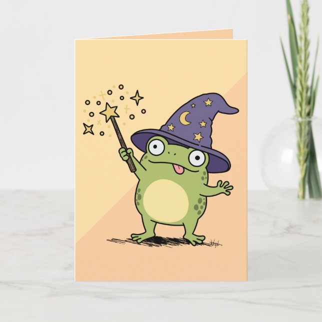 Carte Sorcier Grenouille Lançant des Sorts (Devant)