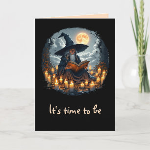 Carte Sorcier lisant un Livre - Wicca Halloween 2