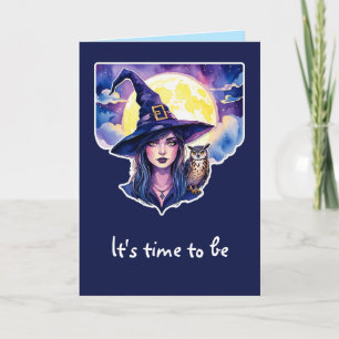 Carte Sorcière avec un hibou - Halloween Fun 1
