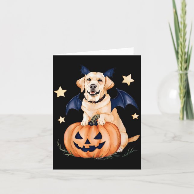 Carte Sorcière Citrouille Labrador Retriever Doré Hallow (Devant)