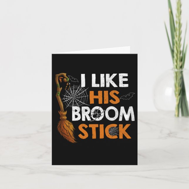 Carte Sorcière Comme Son Broom Stick Couple Halloween Co (Devant)