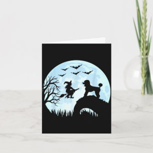 Carte sorcière de Halloween caniche