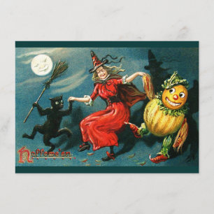 Carte Sorcière de Halloween de danse