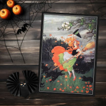 Sorcière d'Halloween avec chats noirs