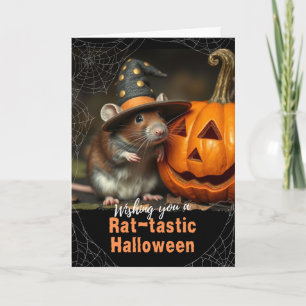 Carte Sorcière d'Halloween Rat Fantastique Jack o Lanter