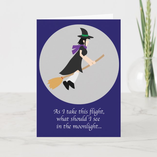 Carte Sorcière drôle Halloween (Devant)