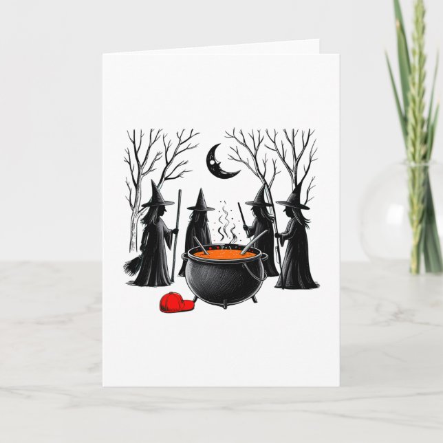 Carte Sorcière effrayante Halloween  (Devant)