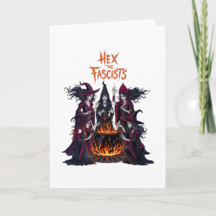 Carte Sorcière libérale effrayante Halloween Anti Trump