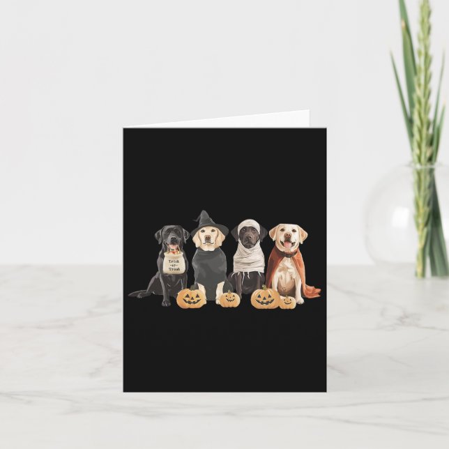 Carte Sorcière rétro Labrador Retriever Halloween Labrad (Devant)