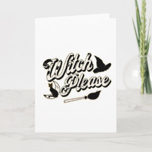 Carte Sorcière S'Il Vous Plaît, Halloween Vintage Drôle