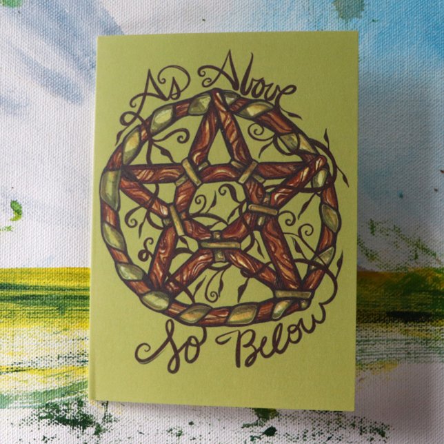 Carte Sorcière verte Pagan Pentacle Nature Wicca (Créateur téléchargé)