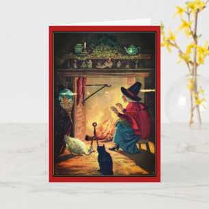 Carte Sorcière vintage Halloween par Warm Hearth Card