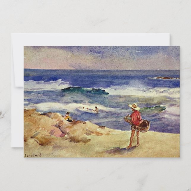 Carte Sorolla - Garçon sur le sable (Devant)