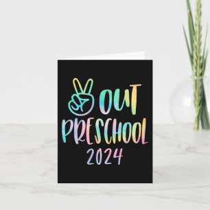 Carte Sortie Préscolaire Tie Dye Graduation Dernier Jour