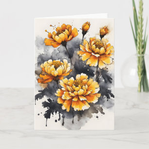 Carte Souci - Fleurs à l'aquarelle