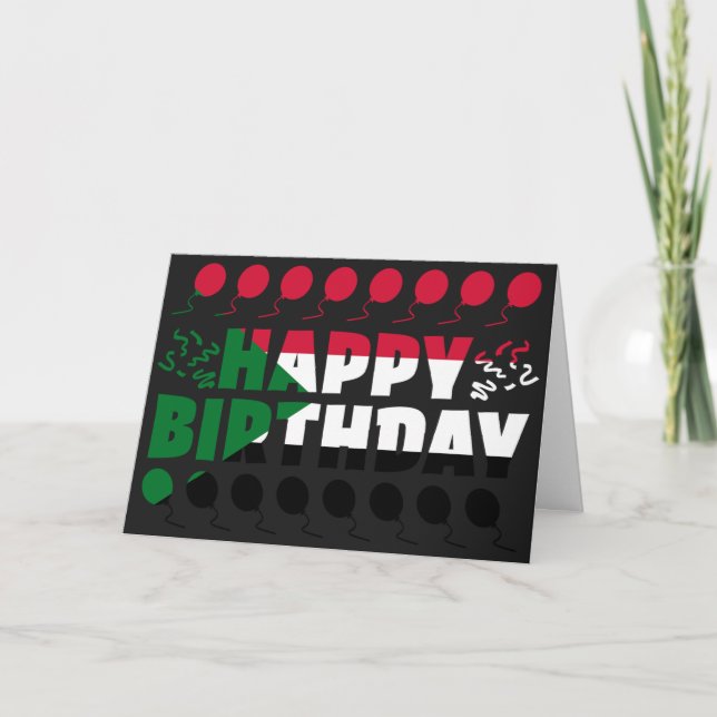 Carte Soudan Drapeau patriotique Anniversaire (Devant)