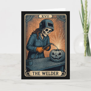 Carte Soudeur d'Halloween Crâne Citrouille Cadeau Pour F