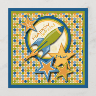 Carte Soufflez ! Anniversaire de vaisseau spatial