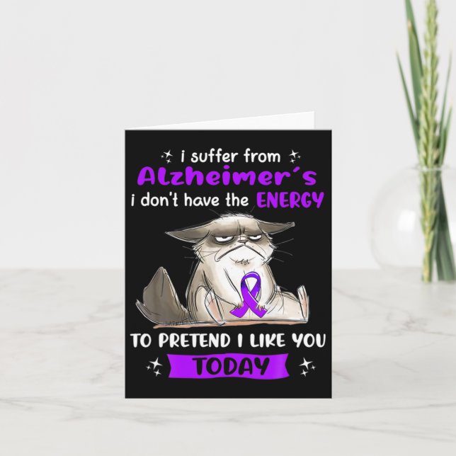 Carte Souffre De Alzheimer S Sensibilisation Fun Chat (Devant)