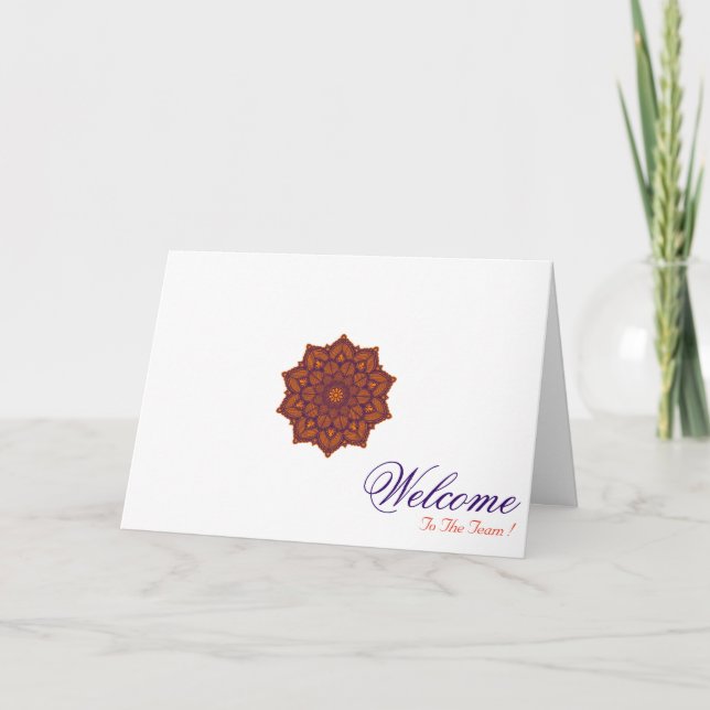 Carte Souhait bienvenu d'art minimal blanc de mandala (Devant)
