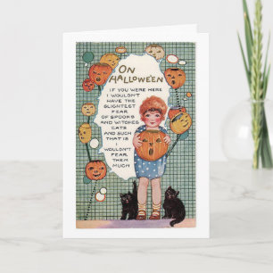 Carte Souhait vintage de Halloween vous étiez ici,