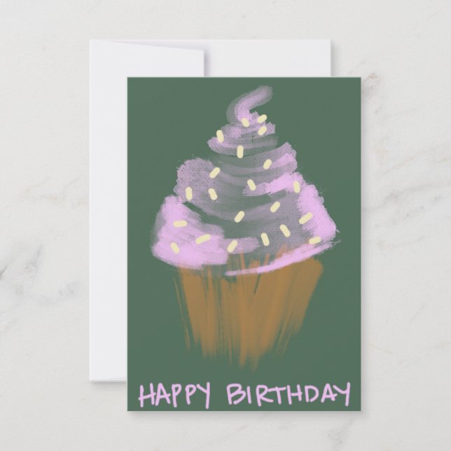 Carte Souhaite d'anniversaire à Cupcake (Devant)