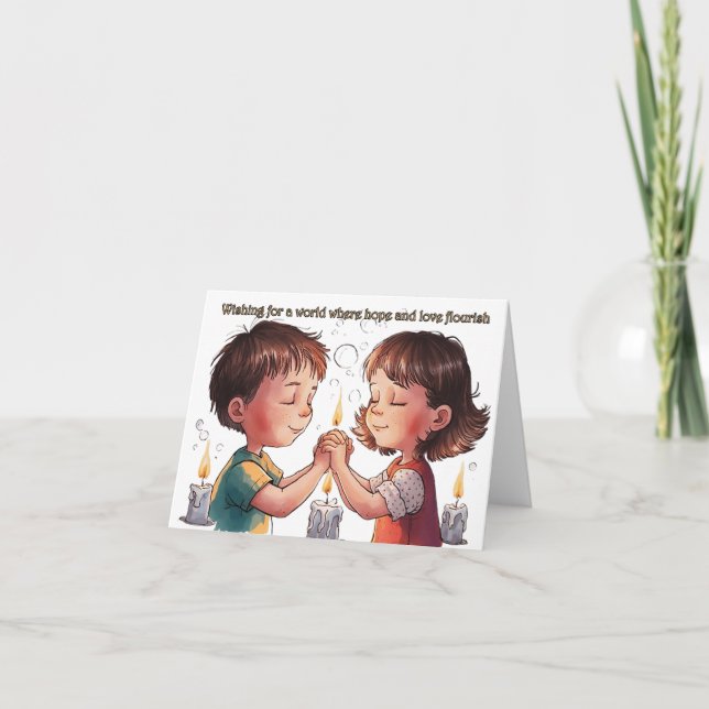 Carte Souhaiter un monde où l'espoir et l'amour fleuriss (Devant)