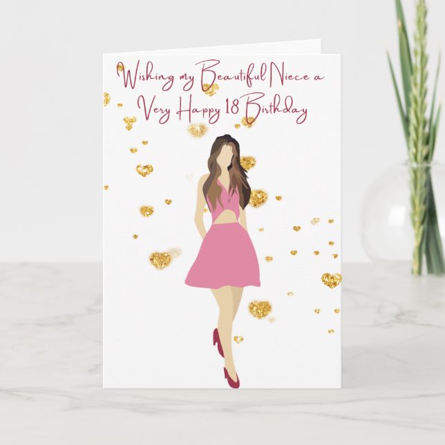 Carte Souhaitez à ma nièce un très heureux 18 anniversai (Devant)