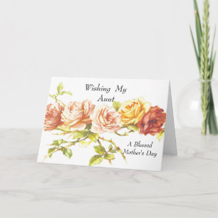 Carte Souhaitez à ma tante la fête des mères bénie