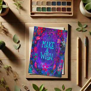 Carte Souhaitez Plutôt Violet Floral Anniversaire Joyeux