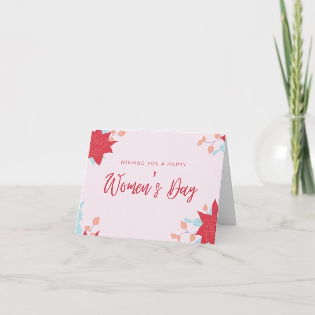 Carte Souhaitez rose fête des femmes heureuse (Devant)