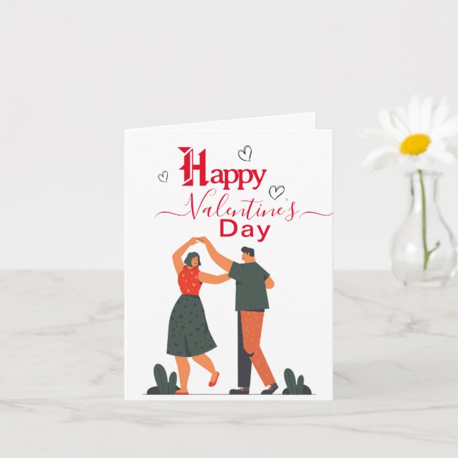 Carte Souhaitez une bonne Saint-Valentin. (Petite plante)