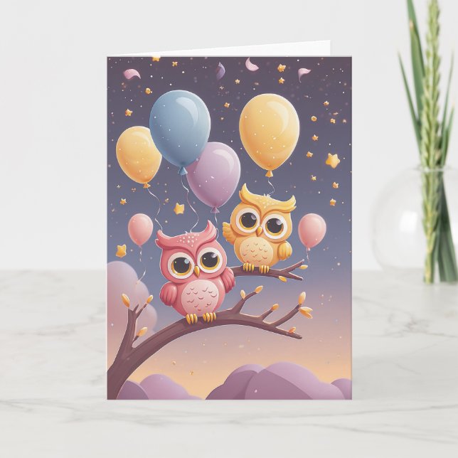 Carte Souhaits chuchotés à un hibou (Devant)