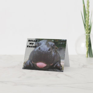 CARTE **SOUHAITS D'ANNIVERSAIRE** DE CUTE HIPPO