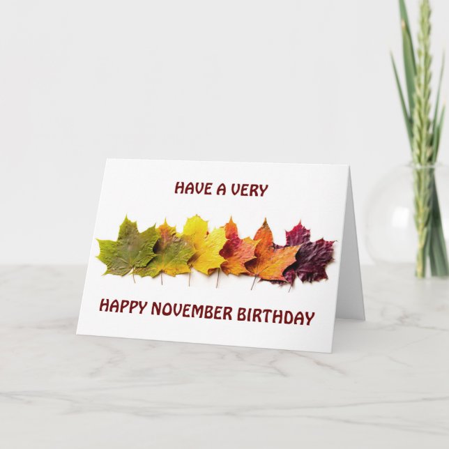 CARTE **SOUHAITS D'ANNIVERSAIRE DE NOVEMBRE** (Devant)