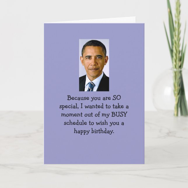 Carte Souhaits d'anniversaire d'Obama (Devant)
