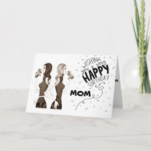CARTE SOUHAITS D'ANNIVERSAIRE **MOM** DE VOTRE **FILLE**