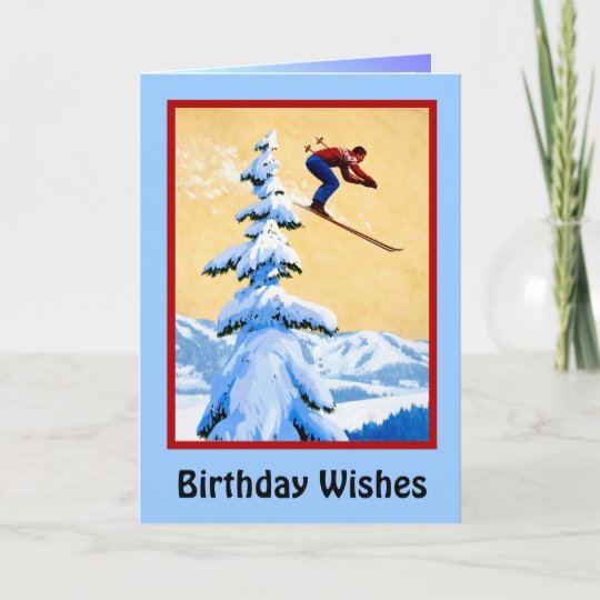 Carte Souhaits D Anniversaire Sauter De Ski Zazzle Fr