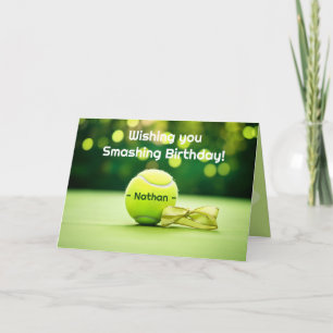 Carte 🎾 Souhaits De Tennis Dynamique : Un Anniversaire 
