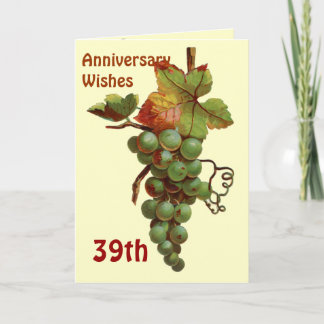 Carte Souhaits du 39e anniversaire, personnalisables